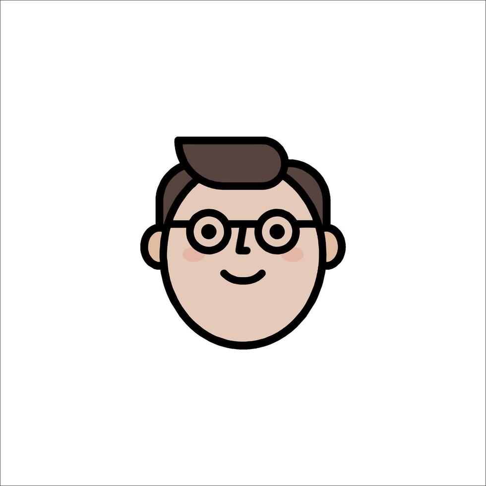 A man with glasses and a mustache icon vector