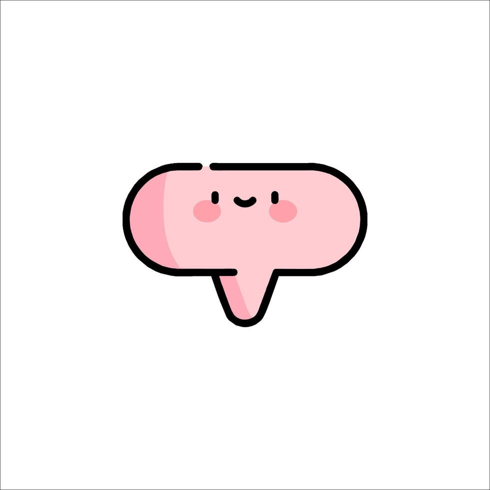 A pink speech bubble with a smiley face vector