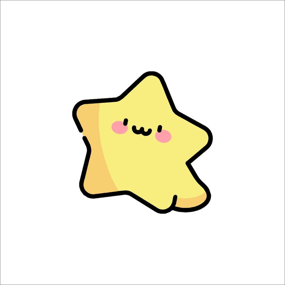 A cute star with a smile on its face vector