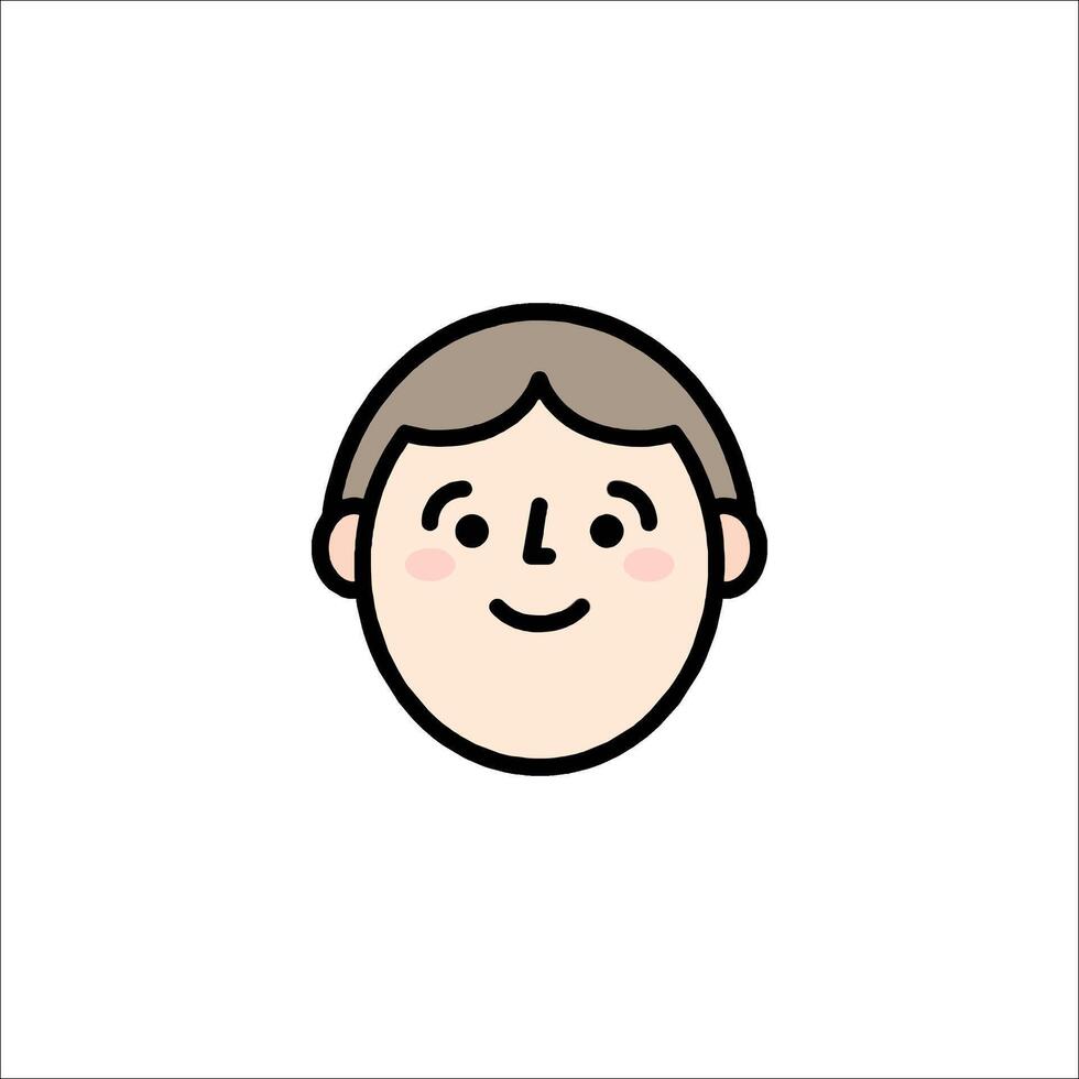 A cartoon man's face with a smile vector