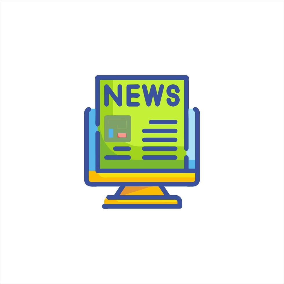 News icon on a computer monitor vector