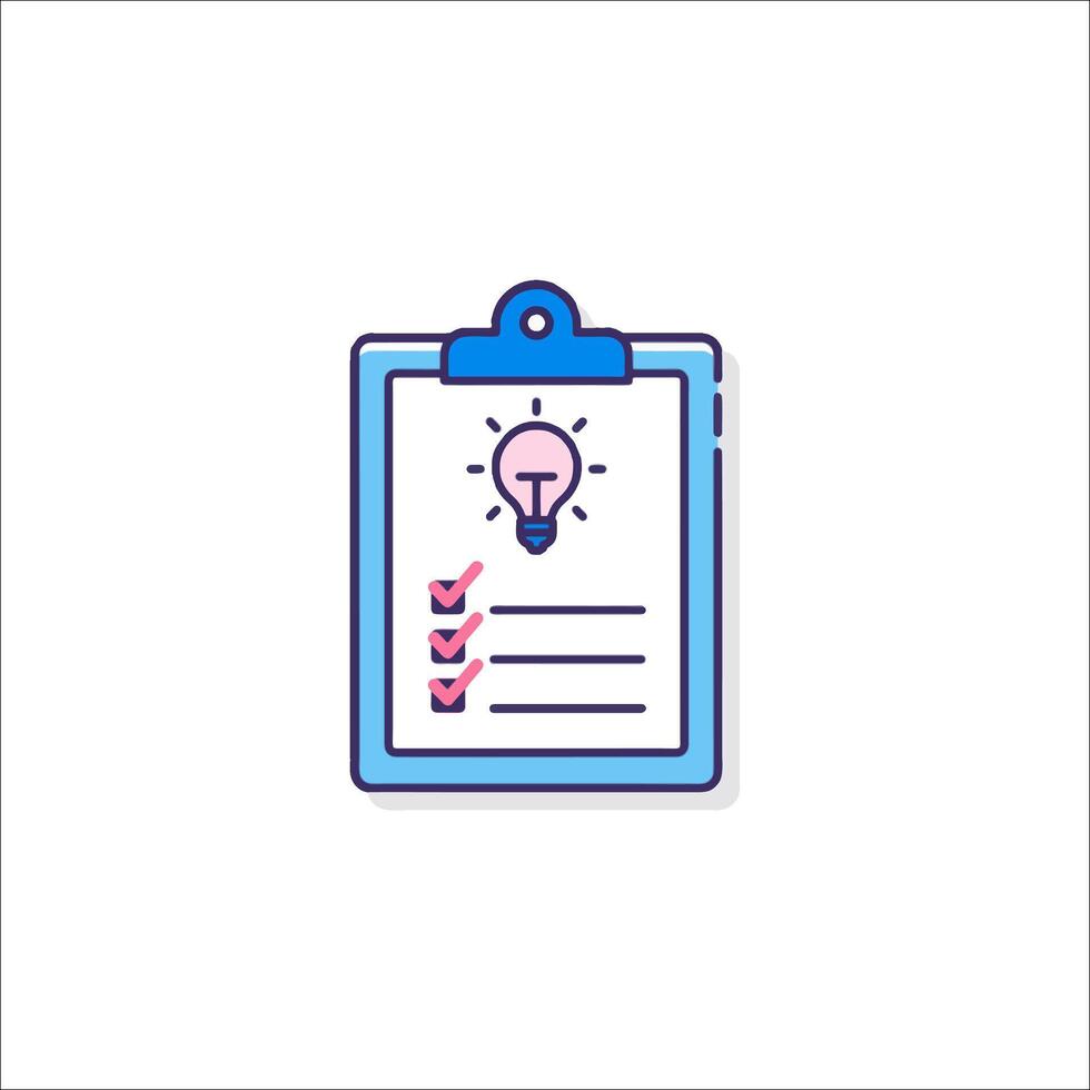 Clipboard with a light bulb icon vector