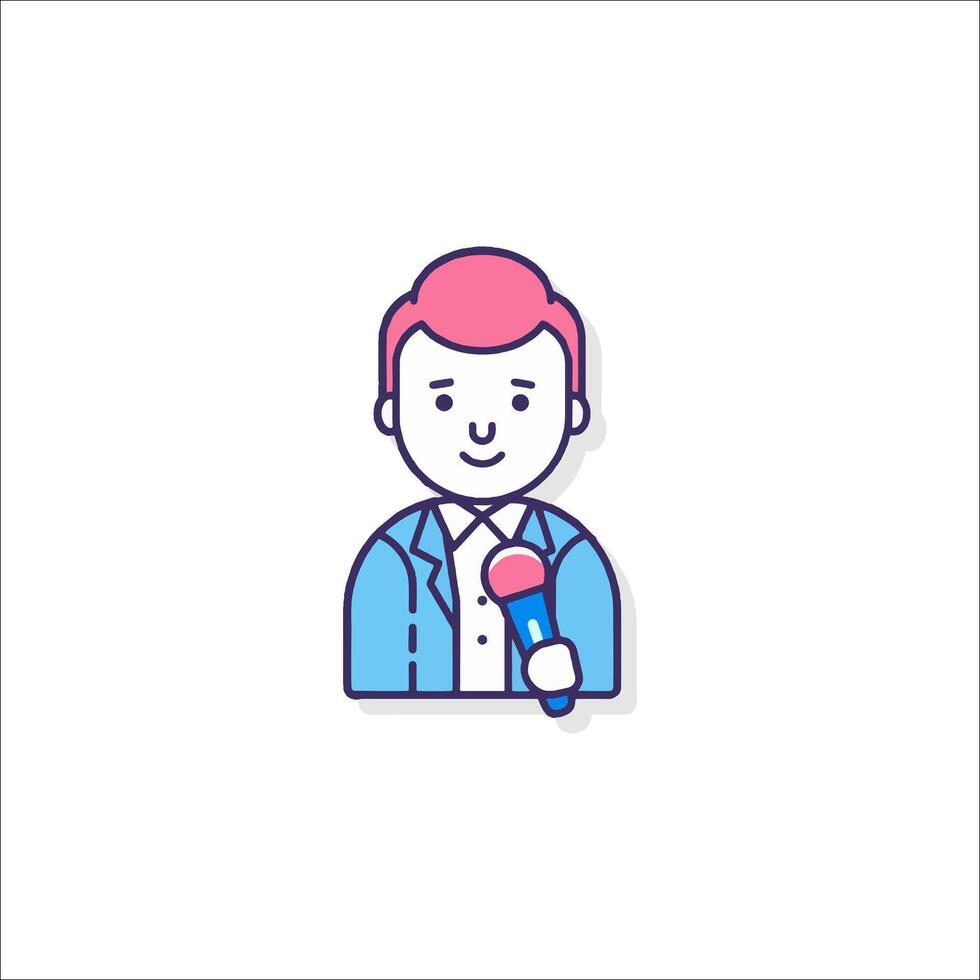 A man with a microphone icon vector