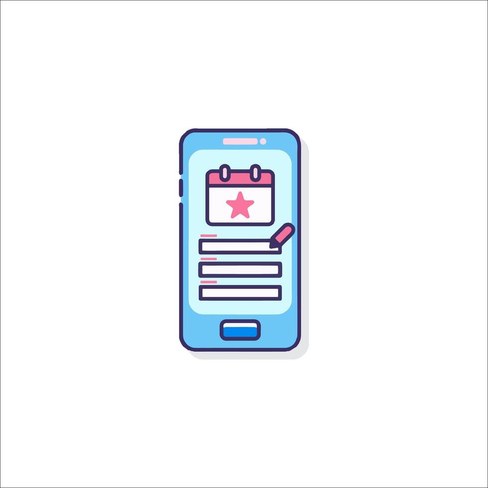 A smartphone with a calendar icon on it vector