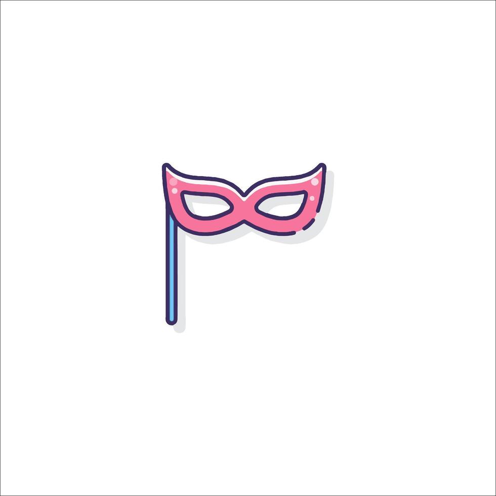 A pink mask with blue and pink lines vector