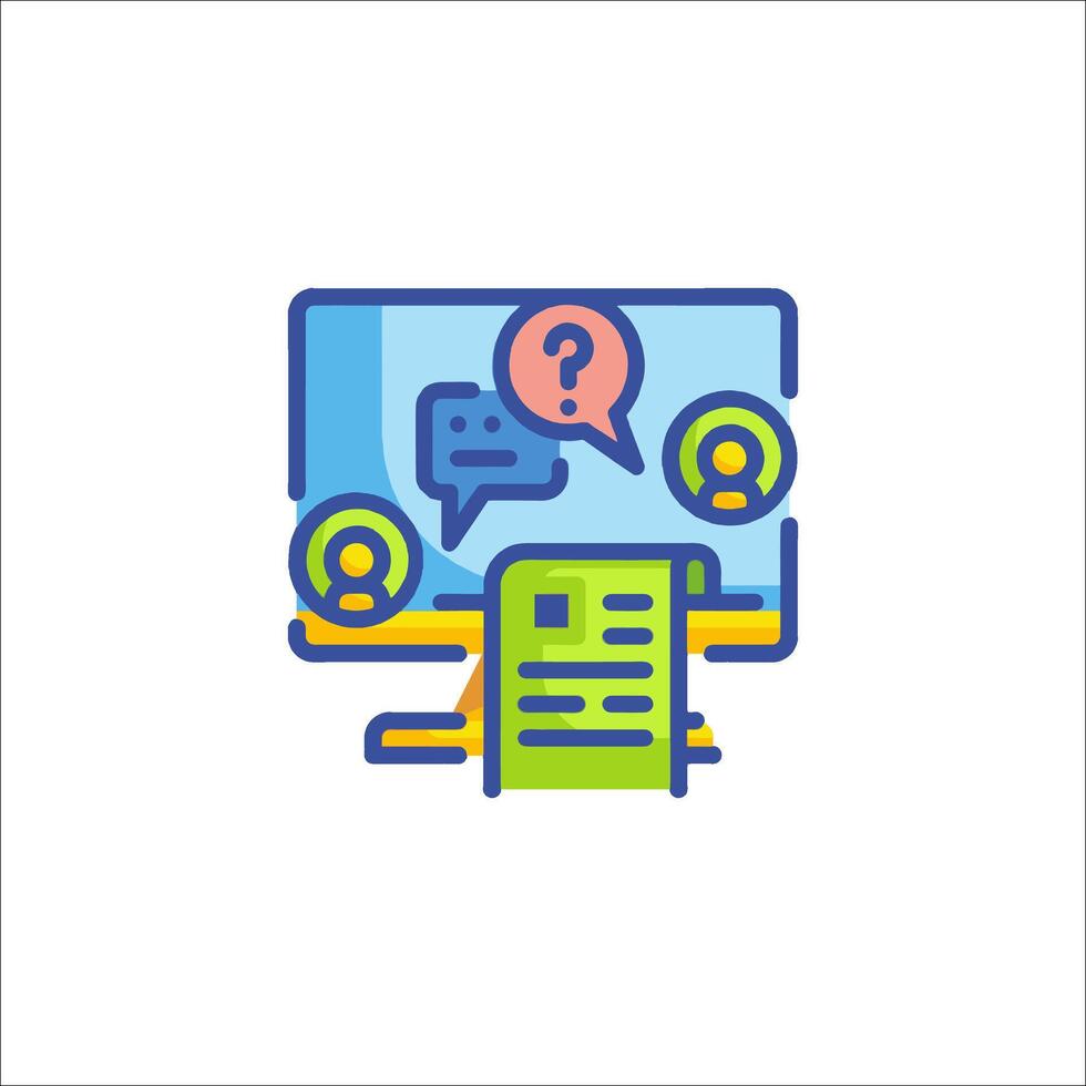 A computer screen with a question mark icon vector
