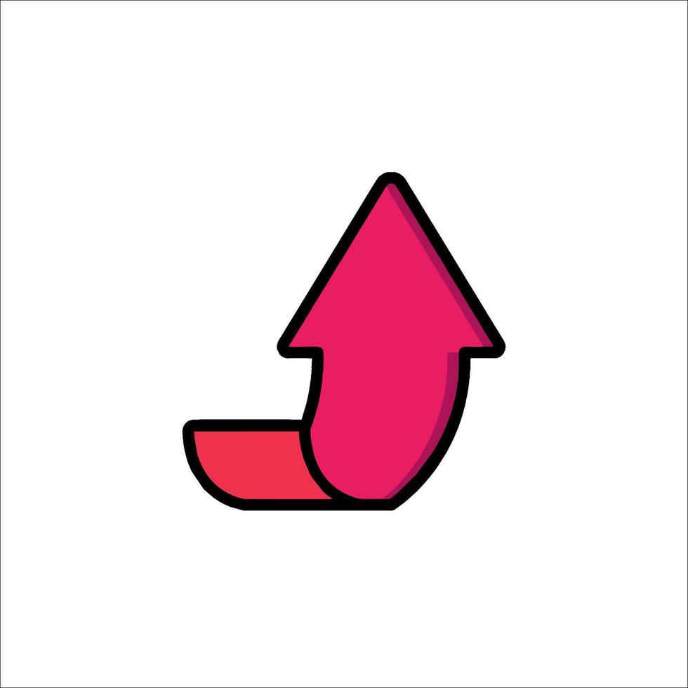 A pink arrow pointing down on a white background vector