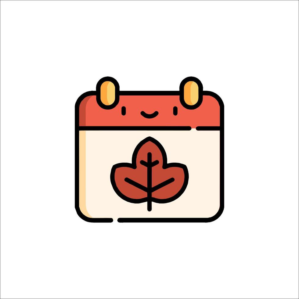 A calendar with a leaf on it vector