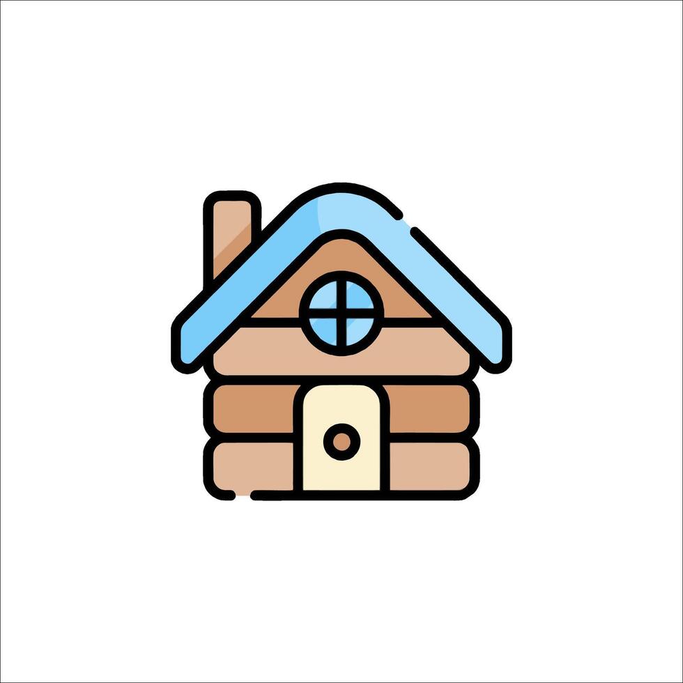 Log cabin icon illustration vector