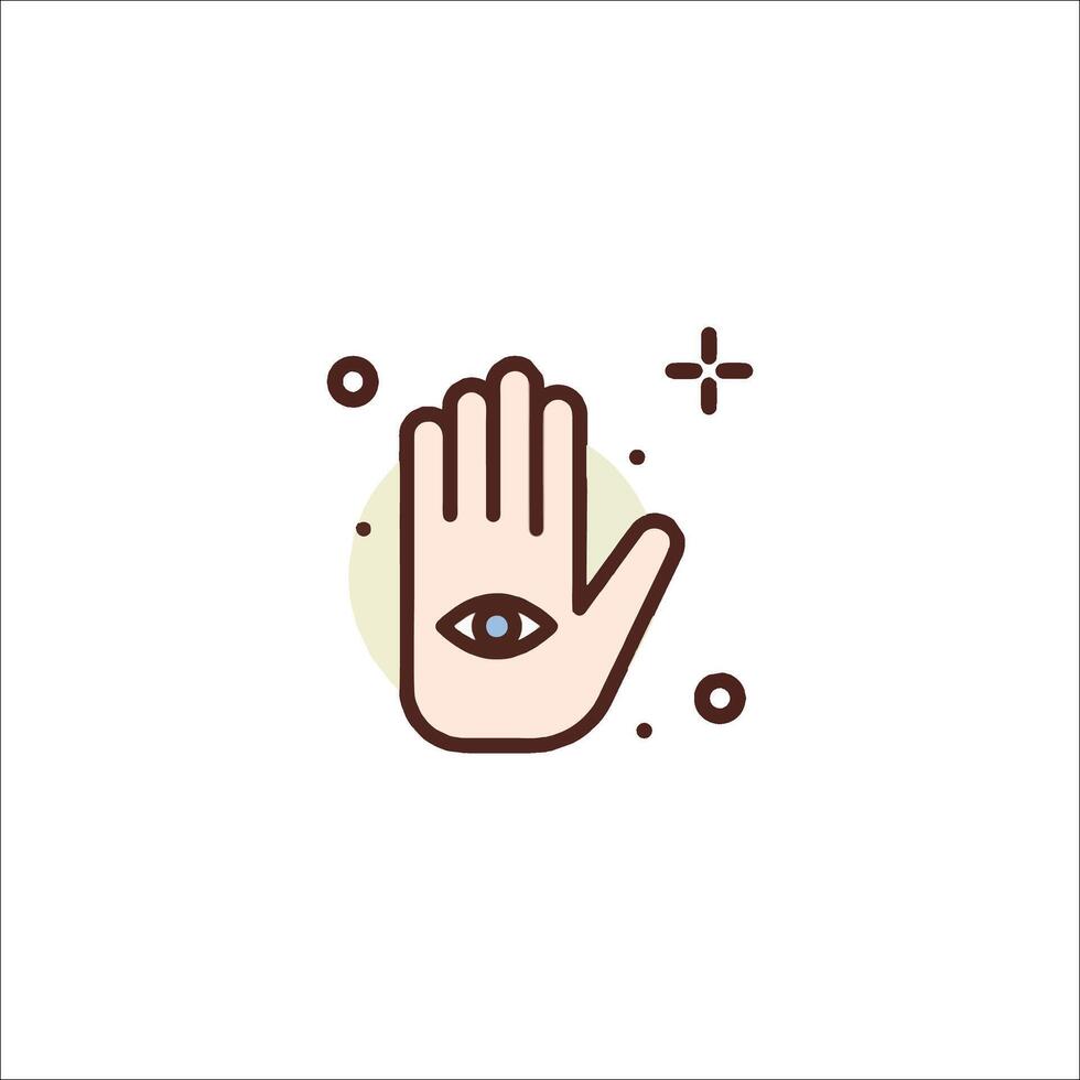 Hand with eye icon, illustration vector