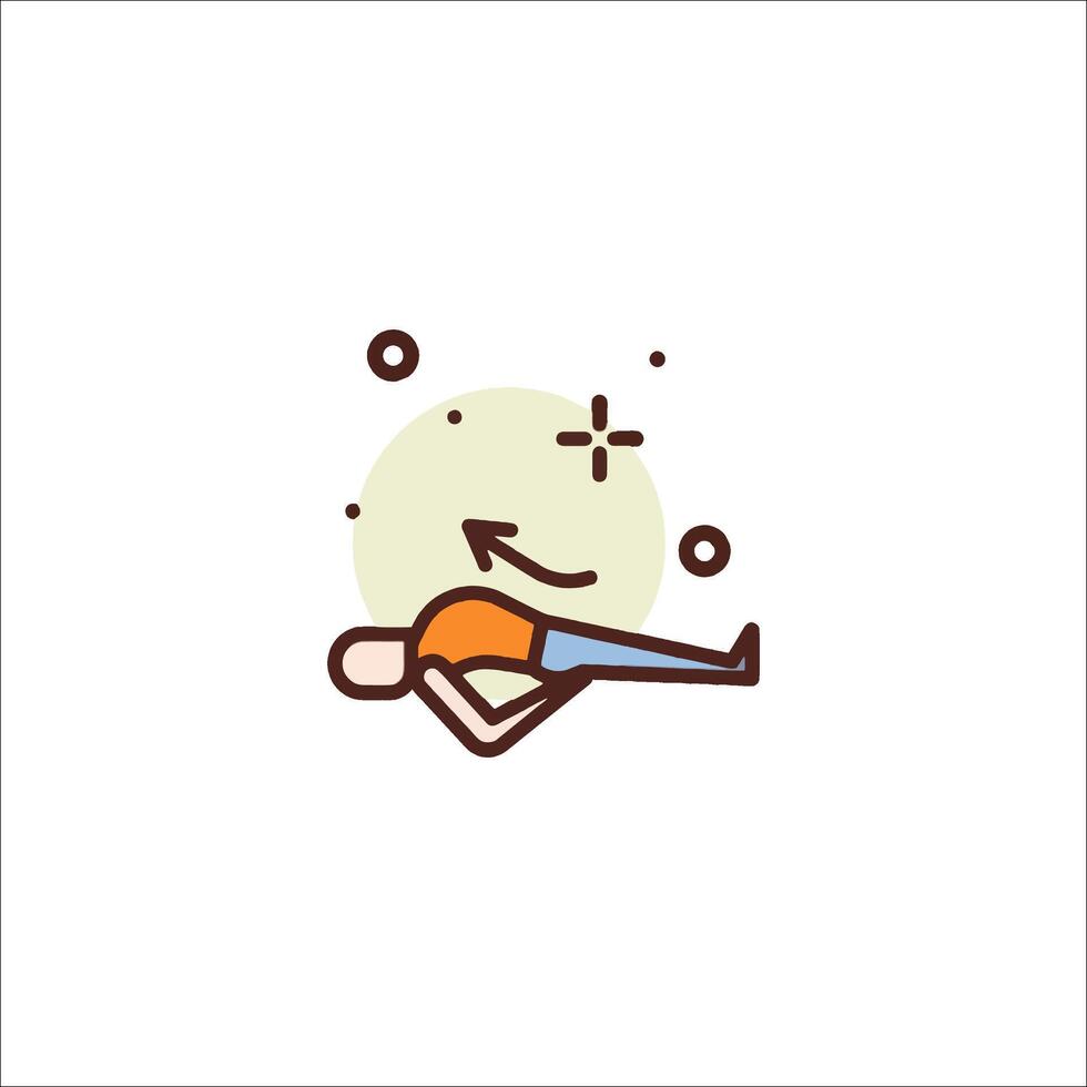 A man is doing a yoga pose on a yoga mat vector