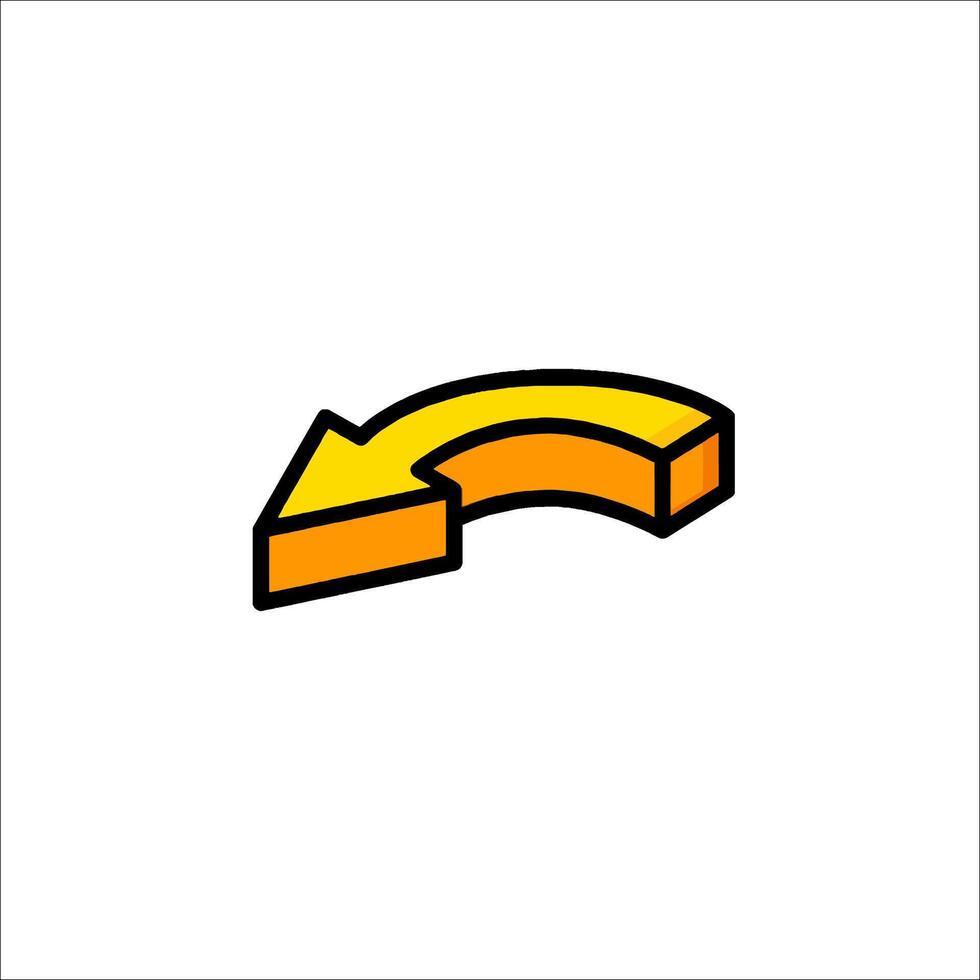 A yellow and black arrow pointing to the right vector