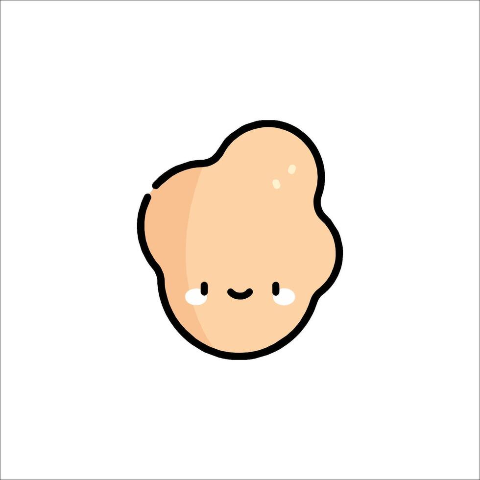 A cartoon character with a face and a big head vector