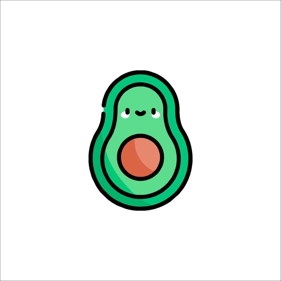 An avocado icon with a smiley face vector