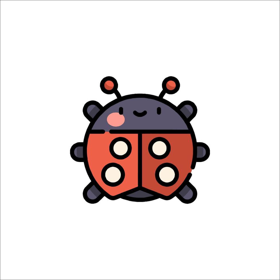 A ladybug icon with a red and black body vector