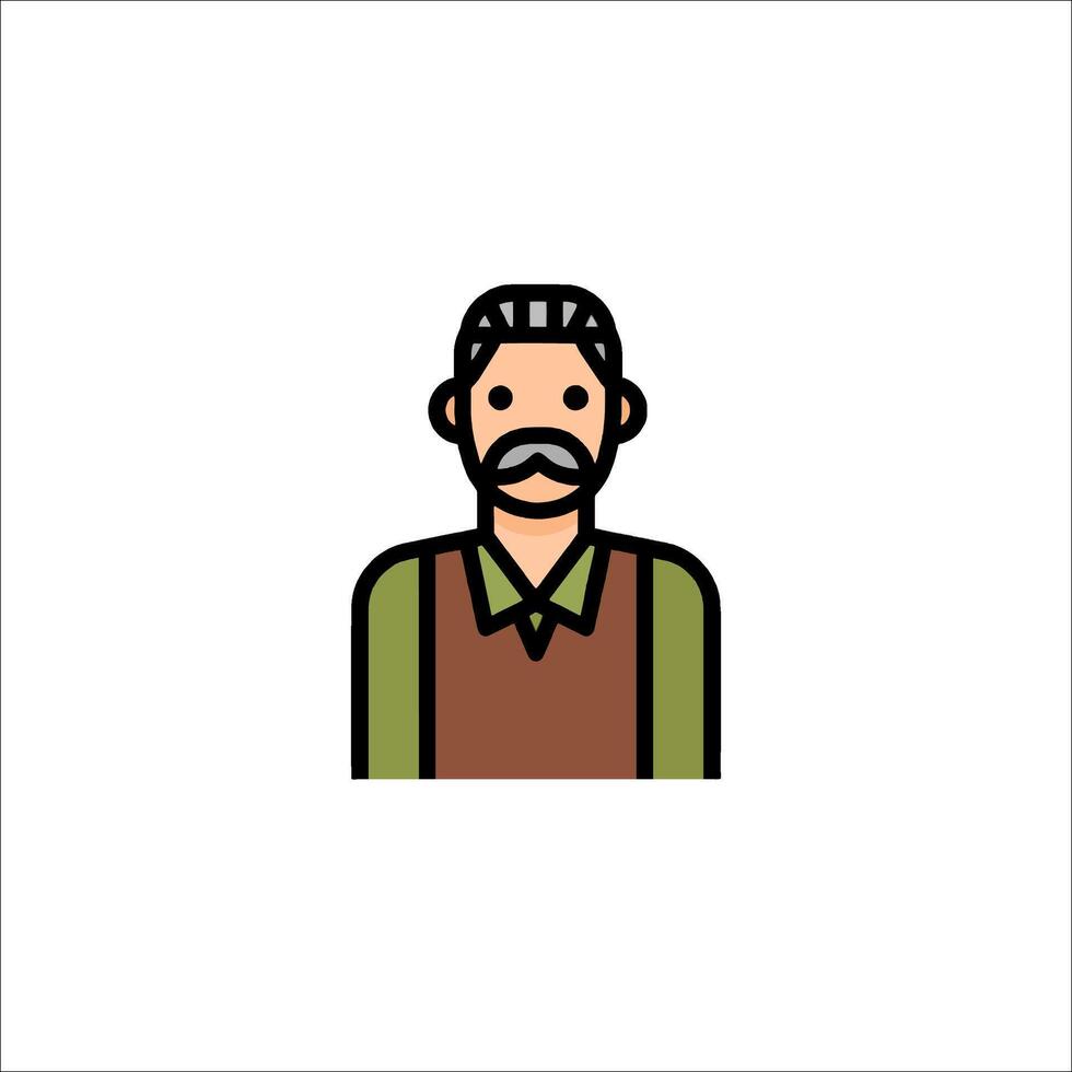 A man with a mustache and a beard vector