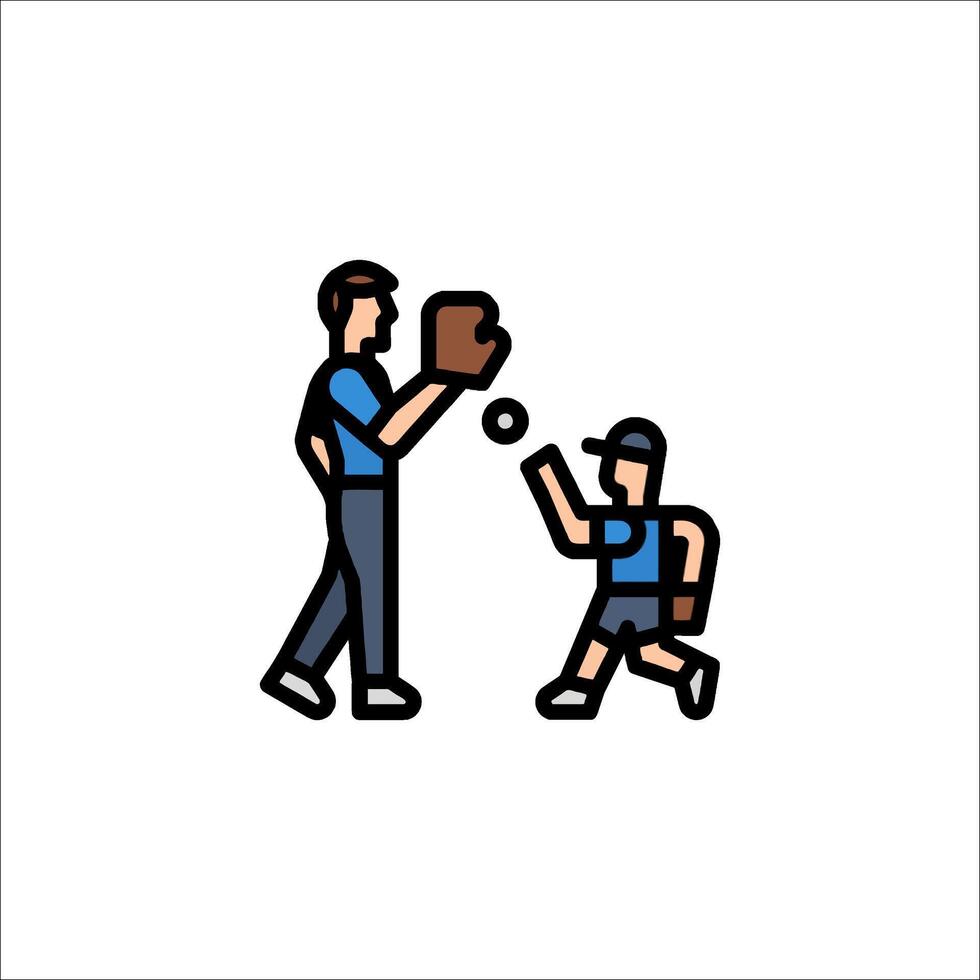 A man and a boy are playing baseball vector