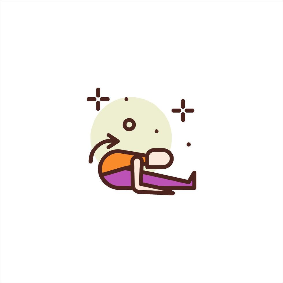 A man is doing yoga in a line style vector