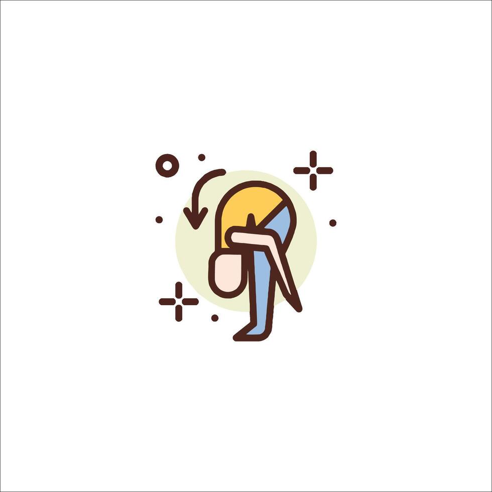 A man doing yoga in a line icon vector