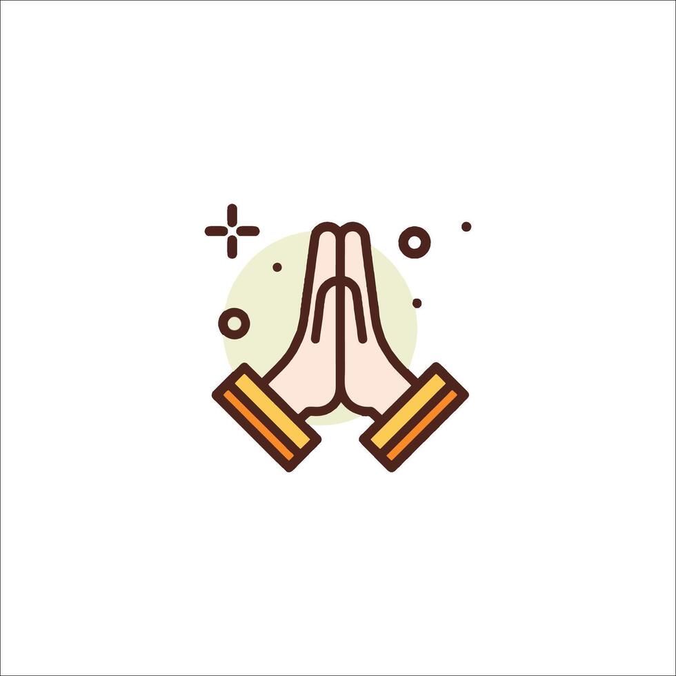 Prayer icon with hands in prayer position vector