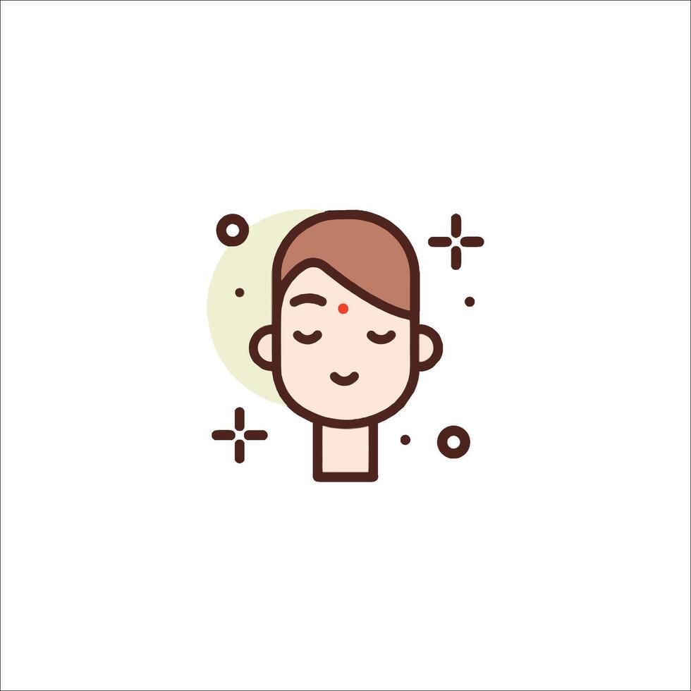 A woman's face with eyes closed and a smile vector