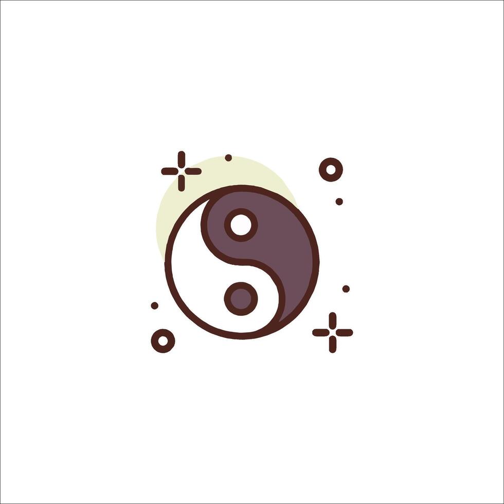 Yin yang symbol, with a circle and dots vector