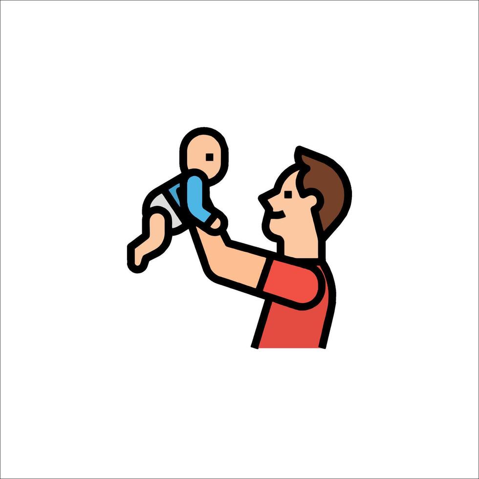 A man holding a baby in his arms vector