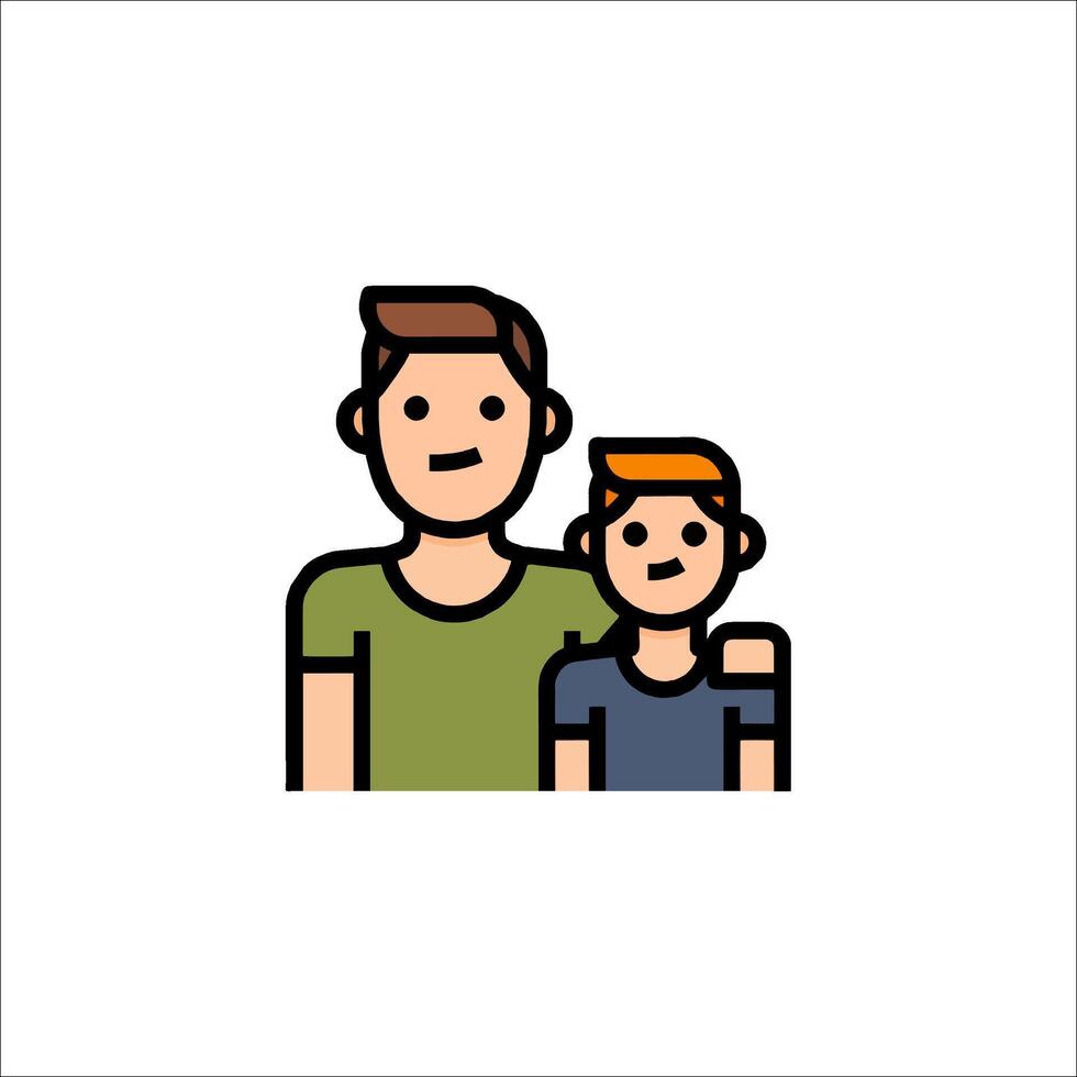 Father and son icon illustration vector
