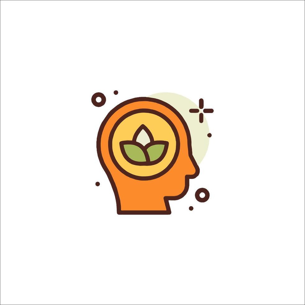 A person's head with a plant in it vector