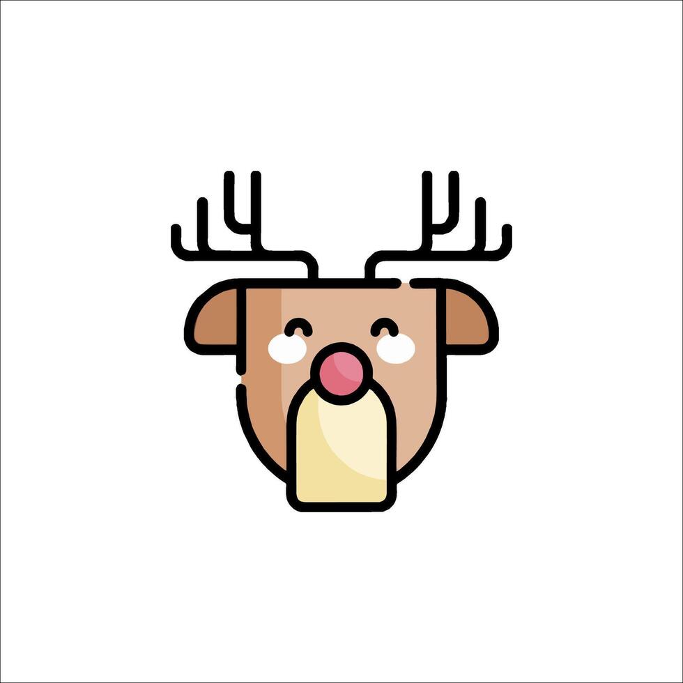 A cartoon reindeer with antlers on its head vector
