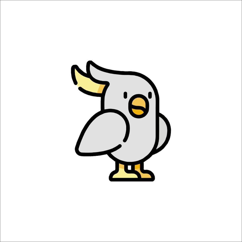 A cartoon bird with a yellow beak and a white body vector