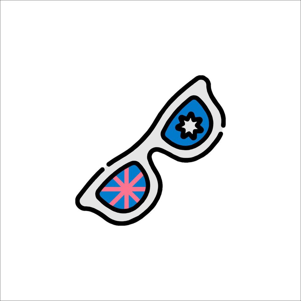 Glasses icon with british flag and sunglasses vector