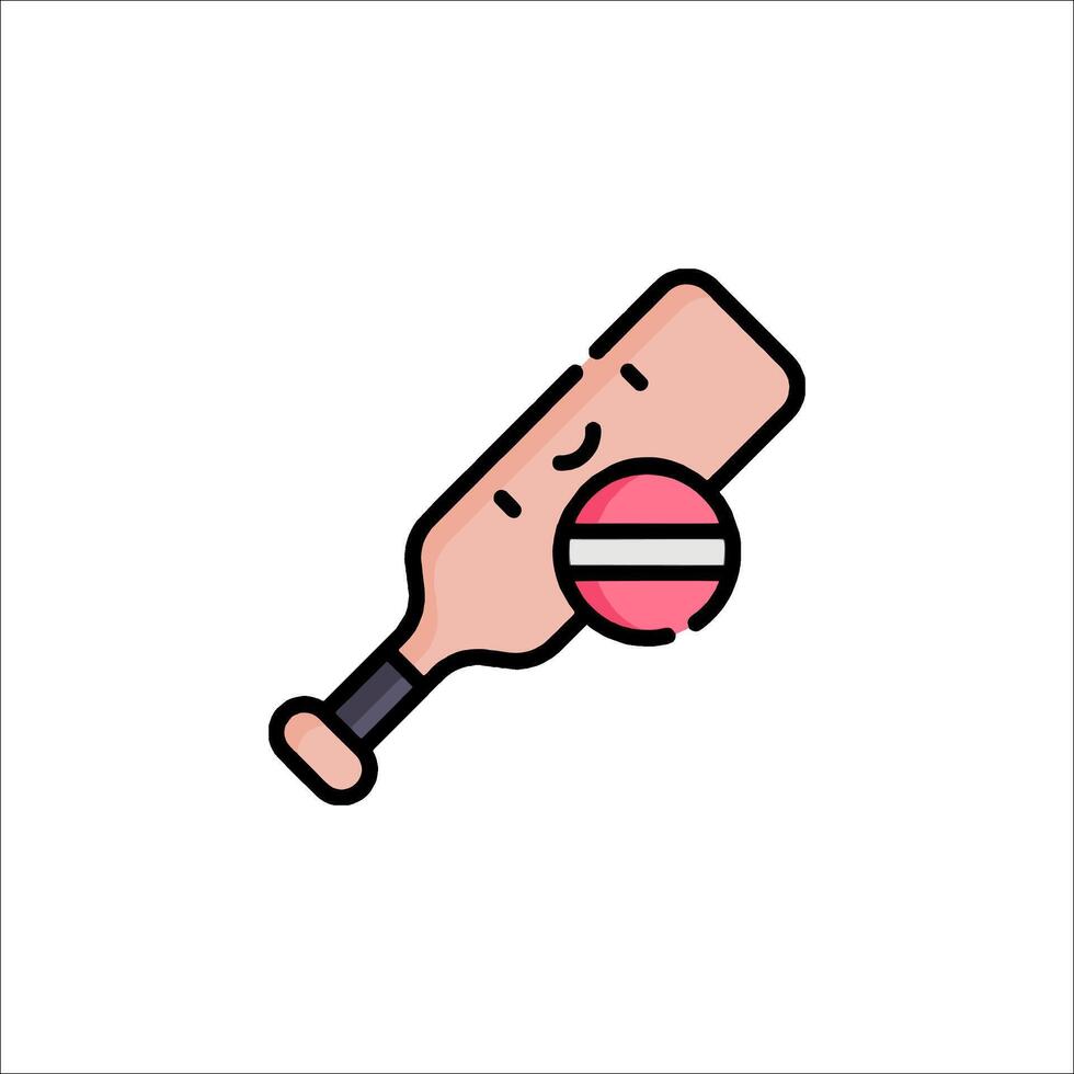 A pink bat and ball icon on a white background vector