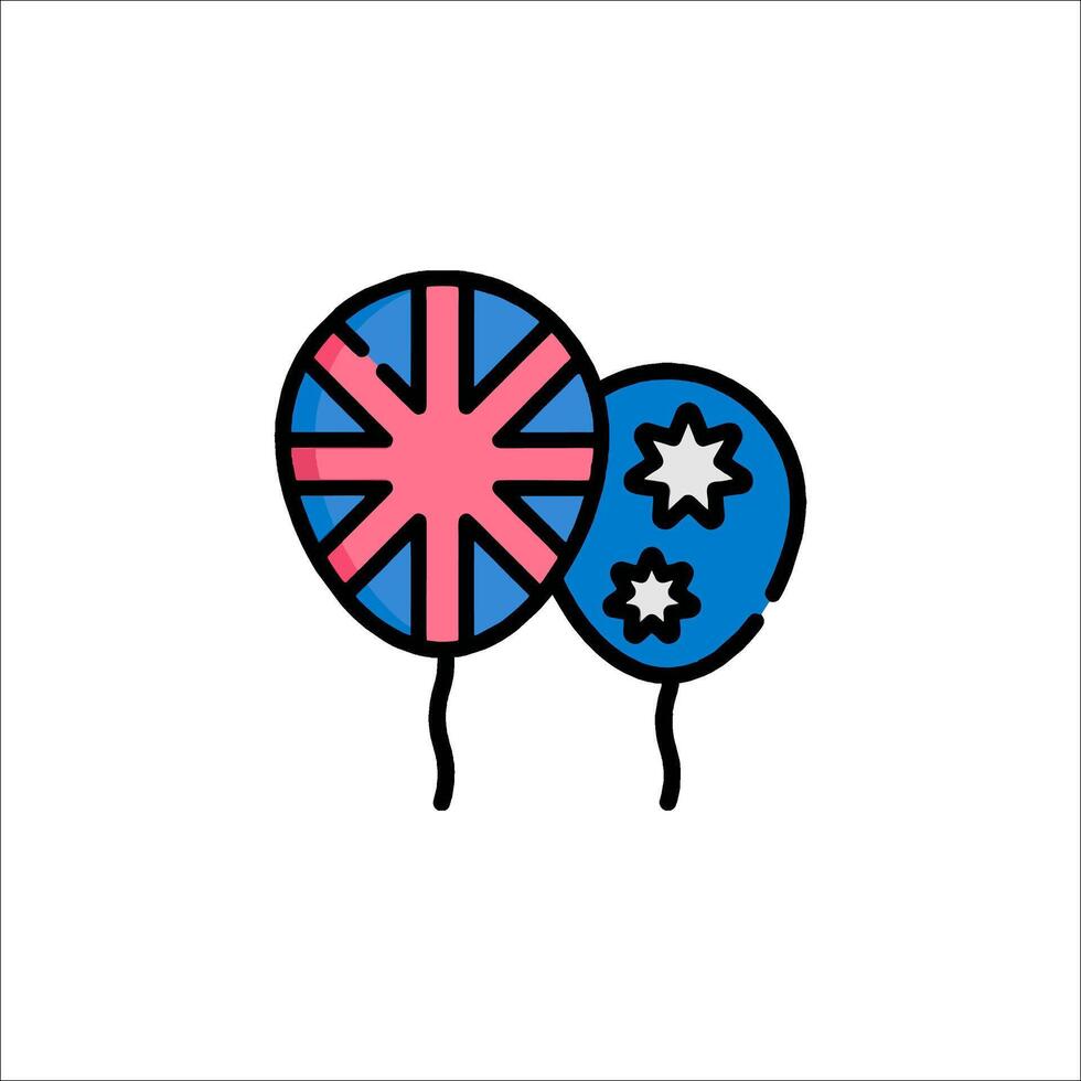 Australia day balloon icon illustration vector