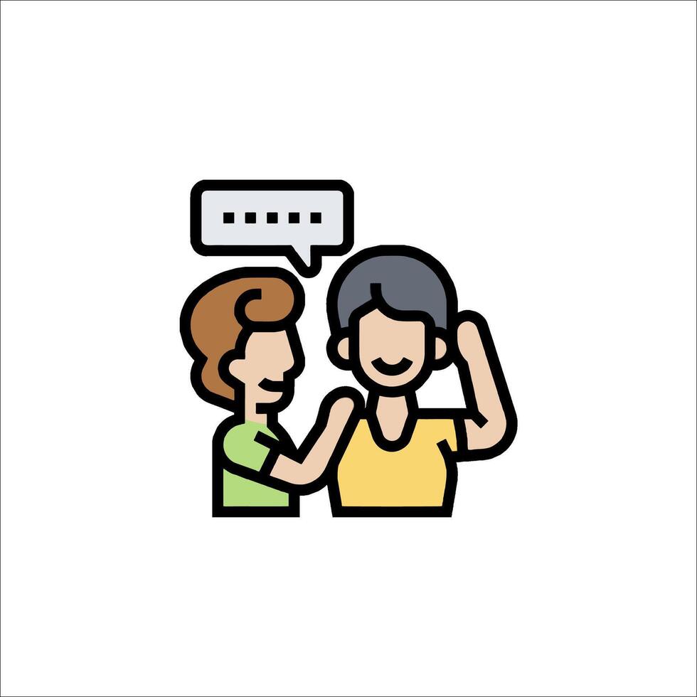 Two people talking to each other with speech bubbles vector