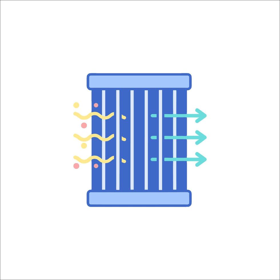 A water heater with a blue filter on it vector