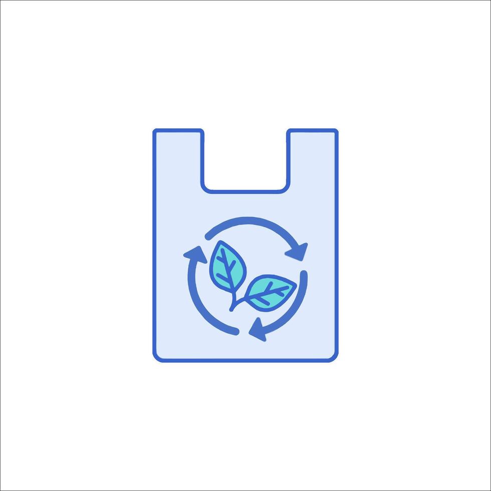 A plastic bag with a leaf inside vector
