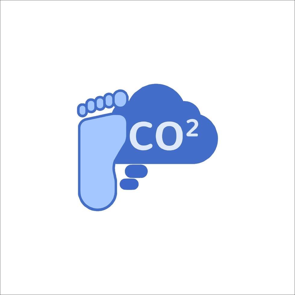 A logo for co2, with a foot and cloud vector