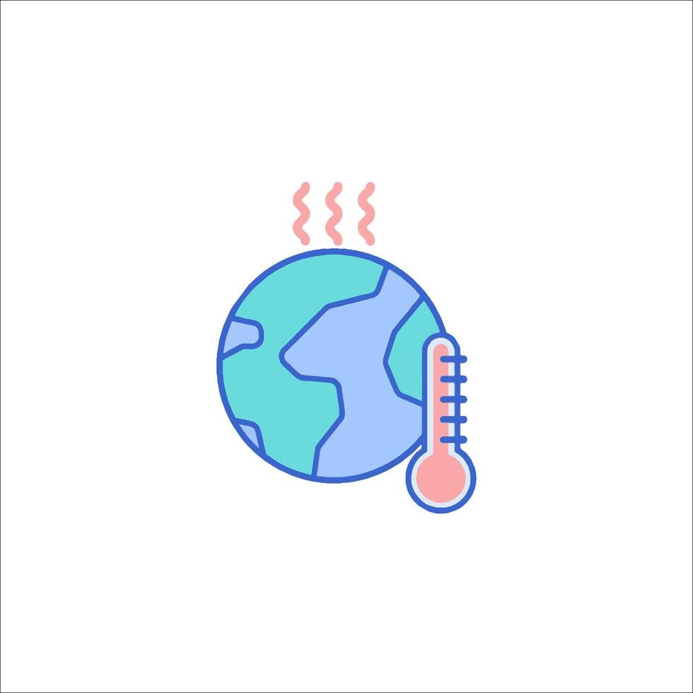 The earth is warming up and the thermometer is showing it vector