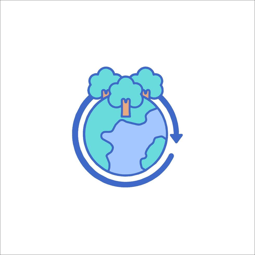 A globe with trees and a recycling symbol vector