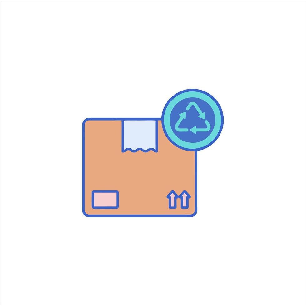 A box with a recycling symbol on it vector