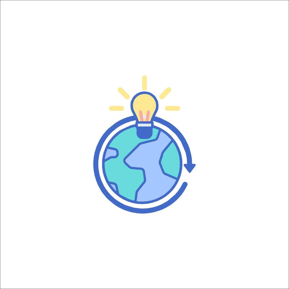 A globe with a light bulb inside it vector