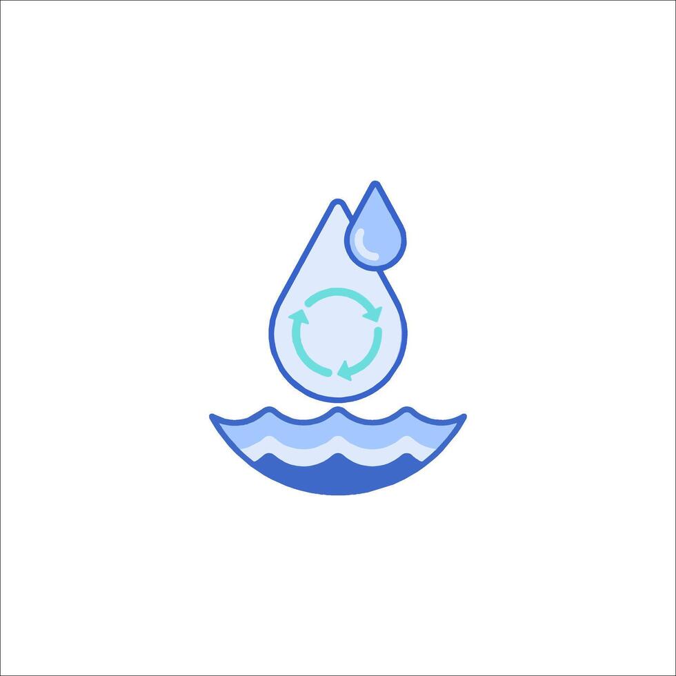 Water recycling icon illustration vector