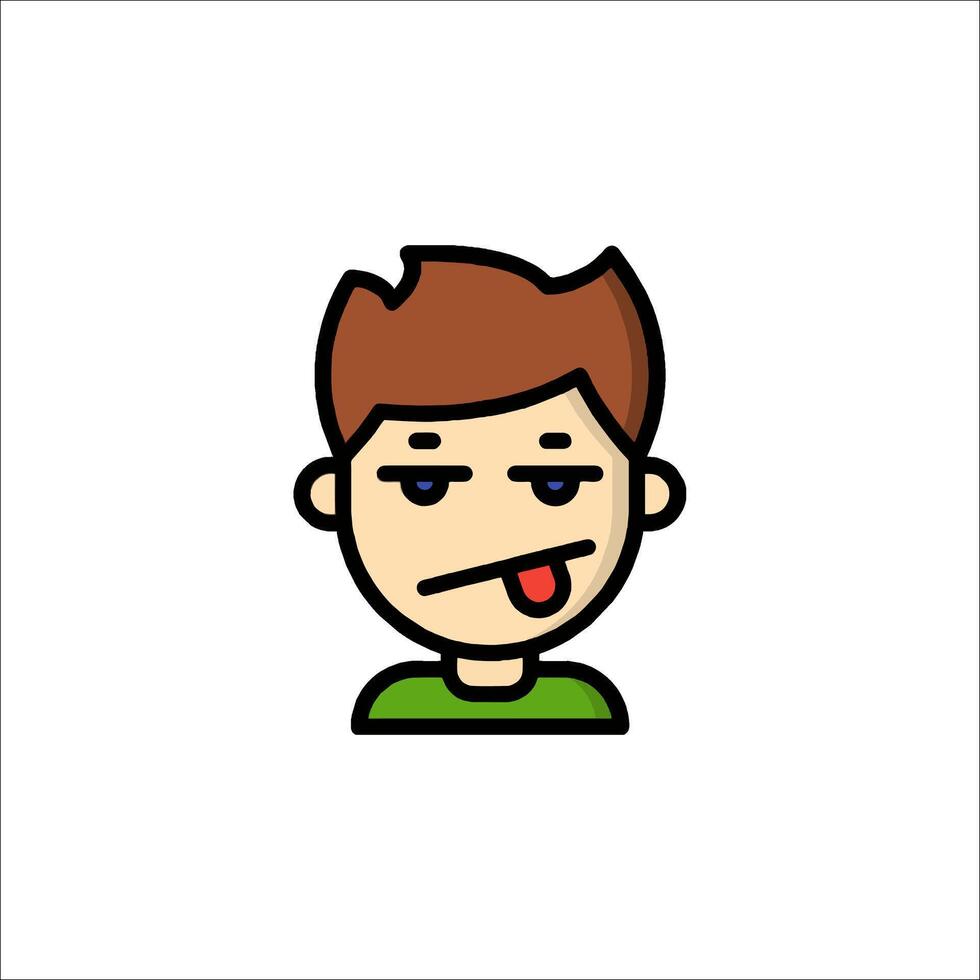 A man with a tongue sticking out of his mouth vector