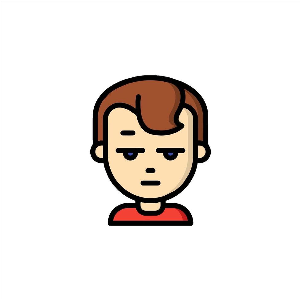 A man with a sad face icon vector