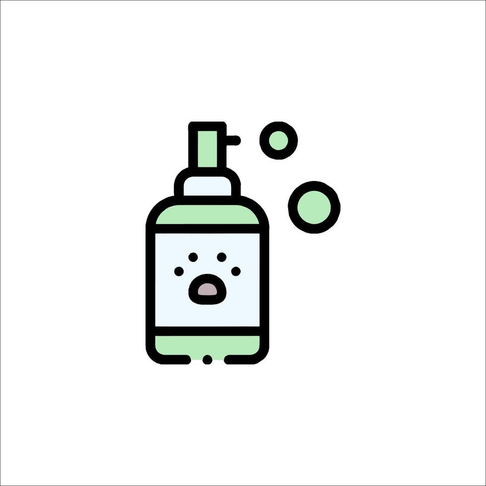 A bottle of soap with bubbles on it vector