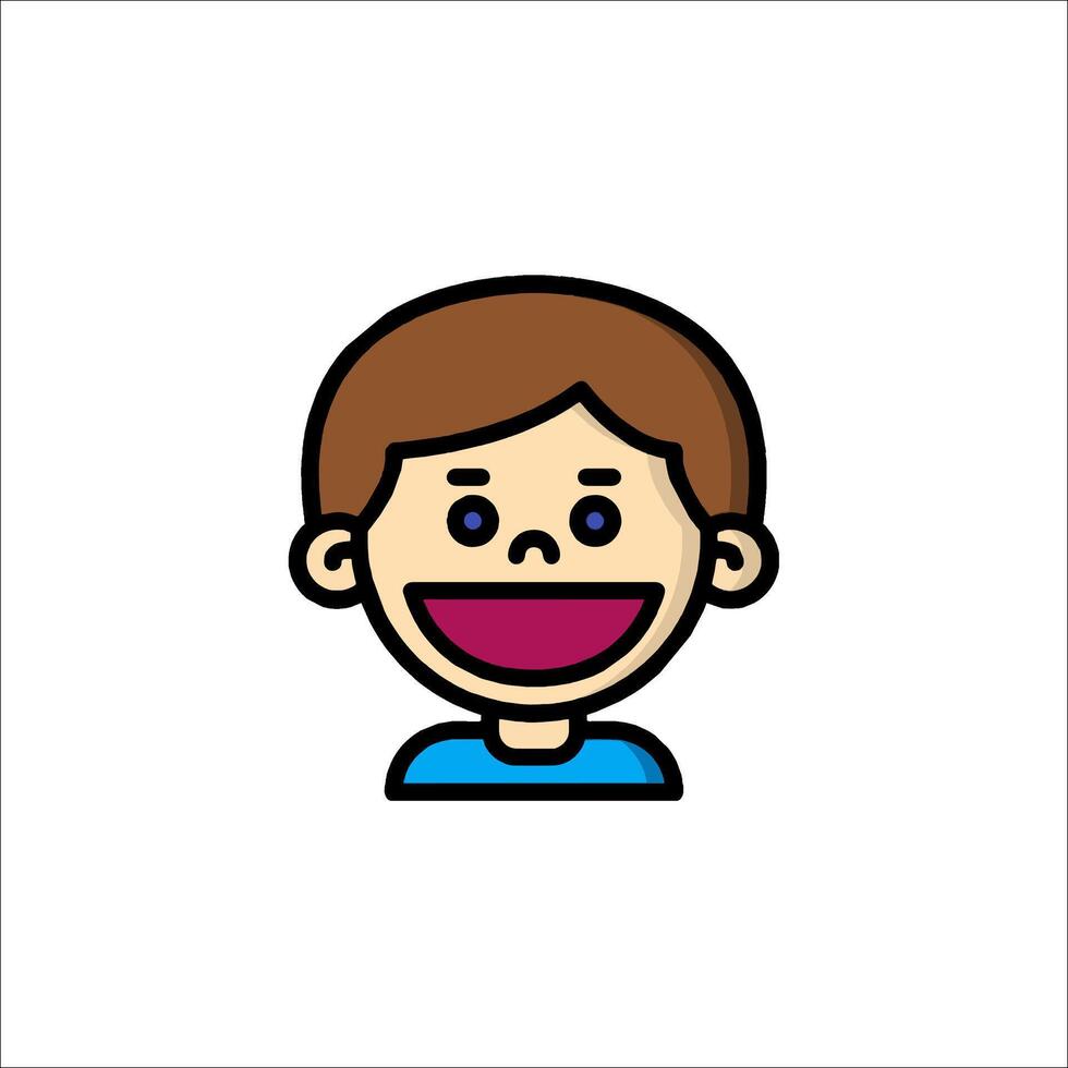 A cartoon boy with a smile on his face vector