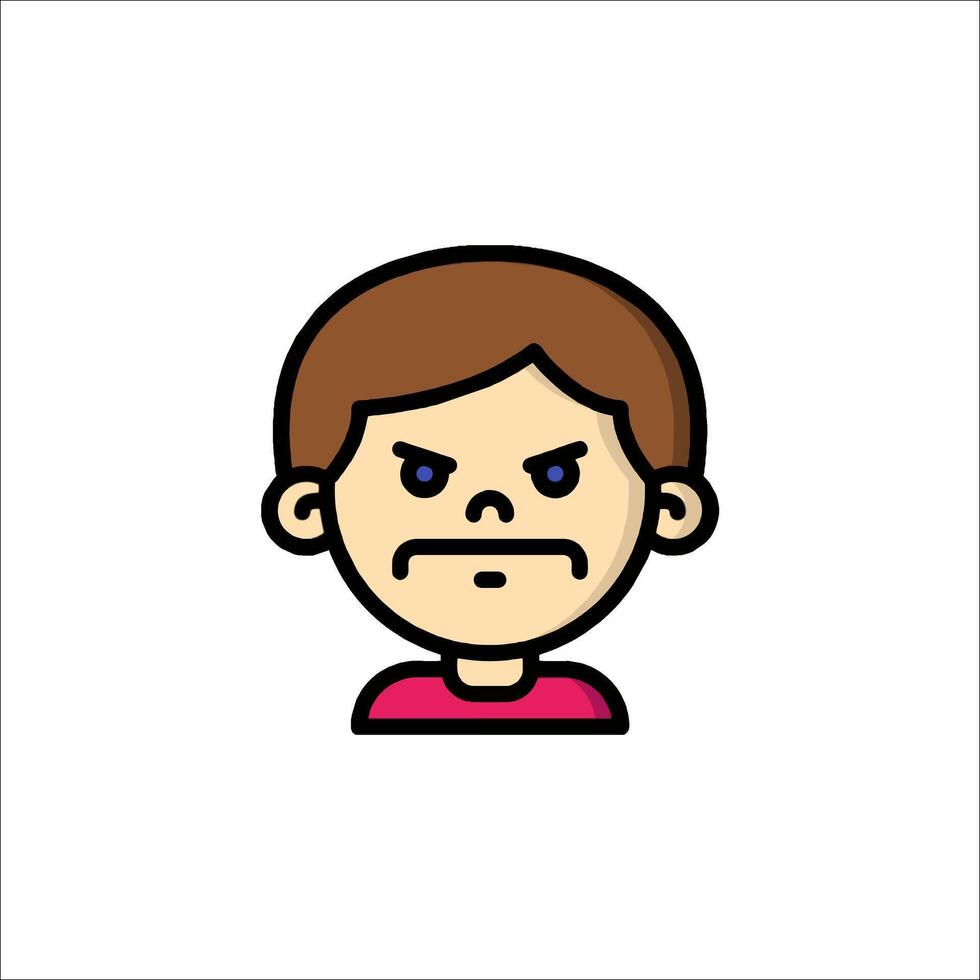 Angry man icon illustration vector