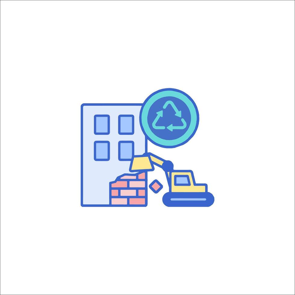 A construction worker is working on a building vector