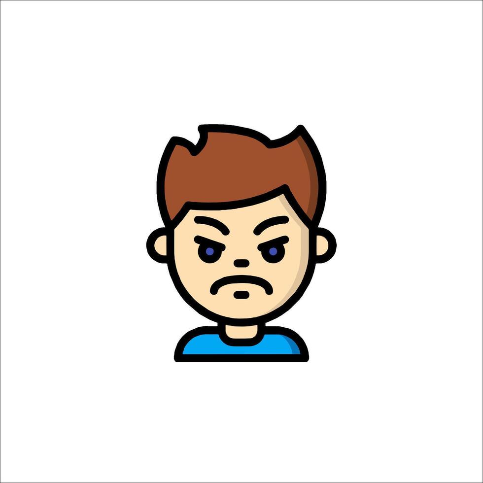 Angry man icon, angry face, angry man, angry man icon, angry man icon, vector